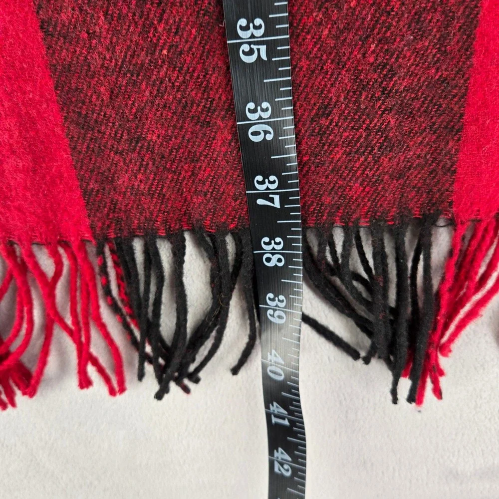 Roots New O/S Buffalo Plaid Blanket Scarf Unisex Red Black Cabin Core